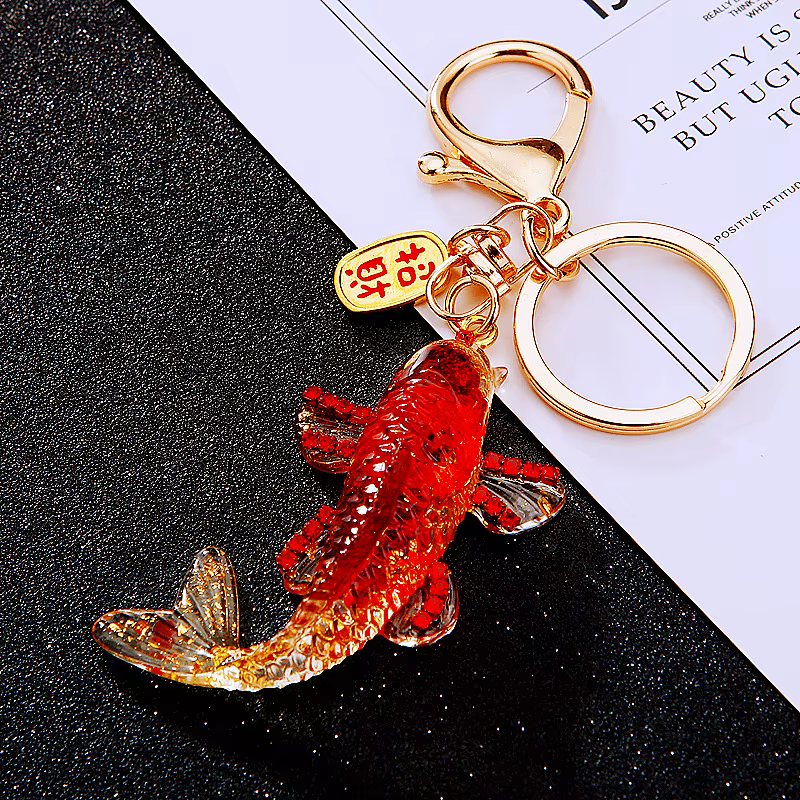Nouveau métal cristal richesse attirant Jinlongyu voiture porte-clés mignon sac pendentif porte-clés