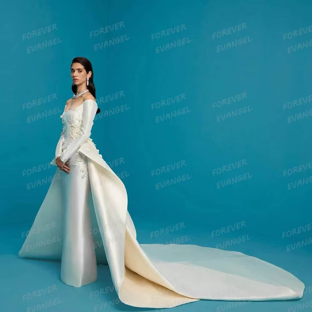 Robe de mariée sirène sexy à manches longues pour femmes, robes de mariée exquises, hors de l'initia