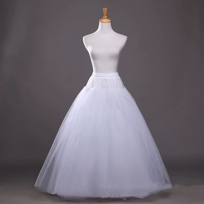 Jupon en Tulle blanc pour robe de mariée de Style ligne, 4 couches, sans cerceaux, accessoires de ma