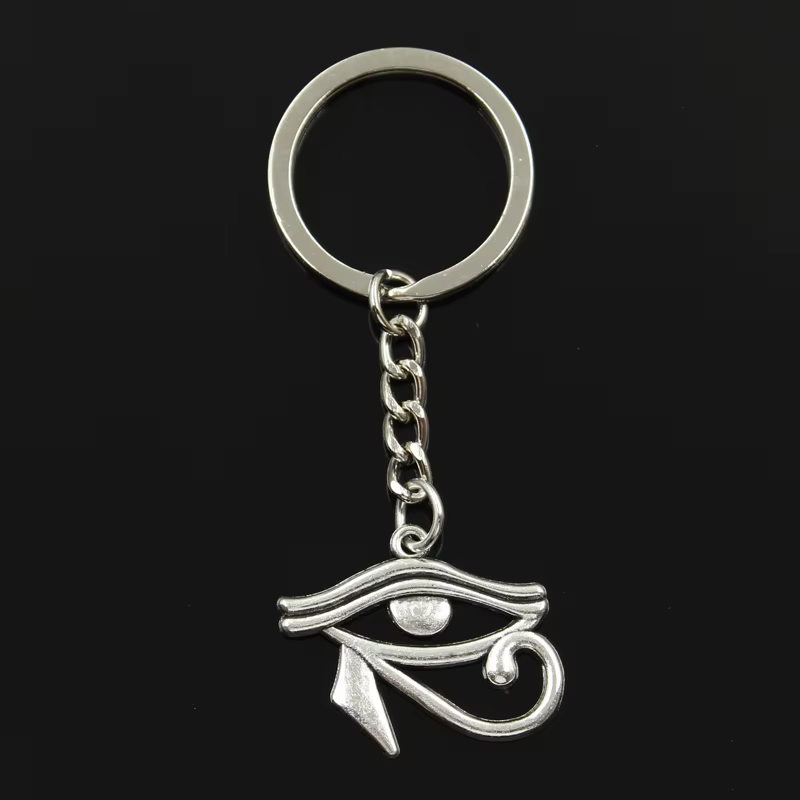 Porte-Clé de Voiture Œil d'Horus de Prairie Egypte pour Homme, Bijoux Souvenir, Cadeau, DIY, 33x27mm
