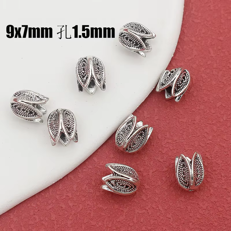 Bouchons de perles en argent Antique en forme de fleur douce, 30 pièces/lot, en alliage de Zinc, bij