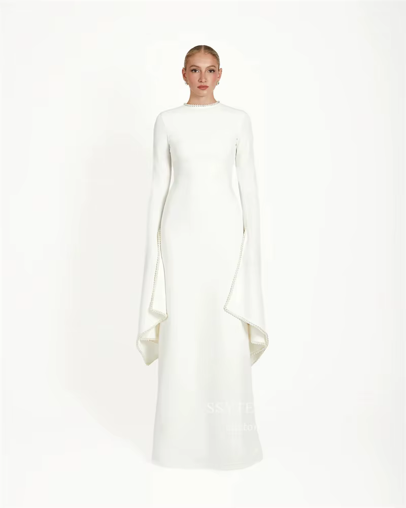 Robes de mariée modestes personnalisées SSYTEN, robes de soirée élégantes de style A-line pour femme