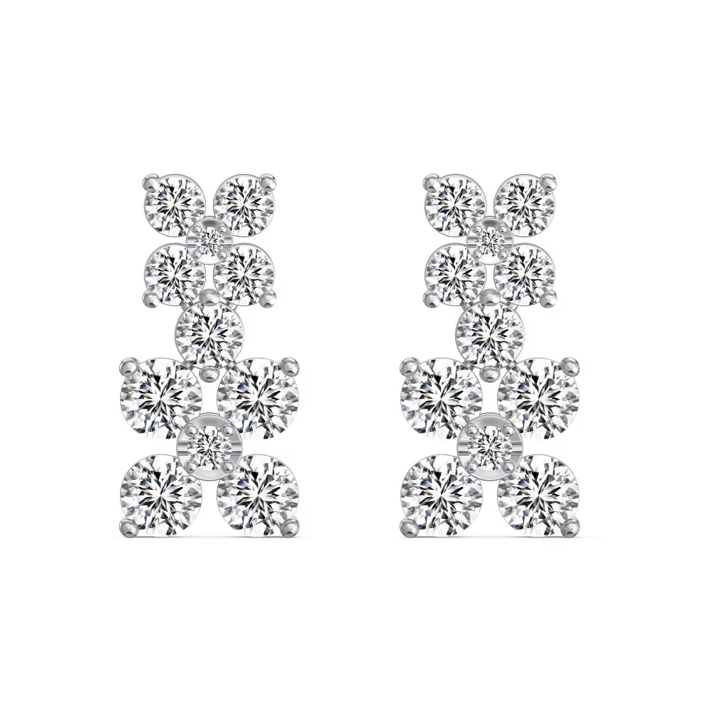 Vinregem Sparkling Lab créé saphir haute teneur en carbone diamant gemmes boucles d'oreilles en arge