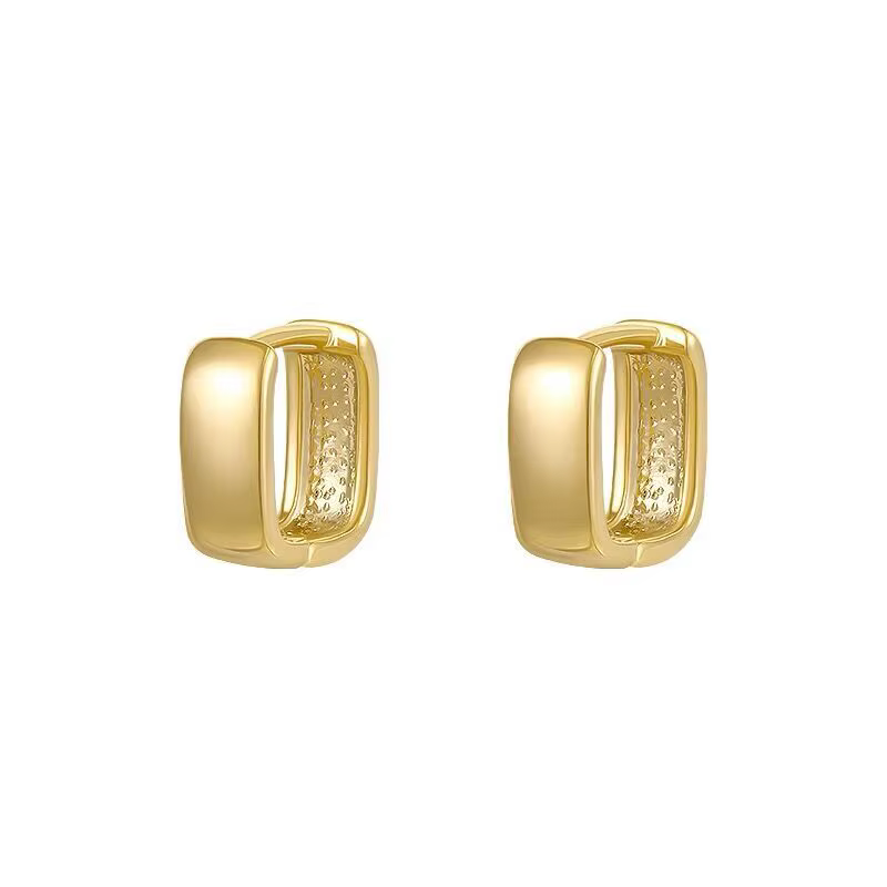 Yaseetar-Boucle d'oreille carrée en argent pour femme, breloque simple, bijoux faits à la main, acce
