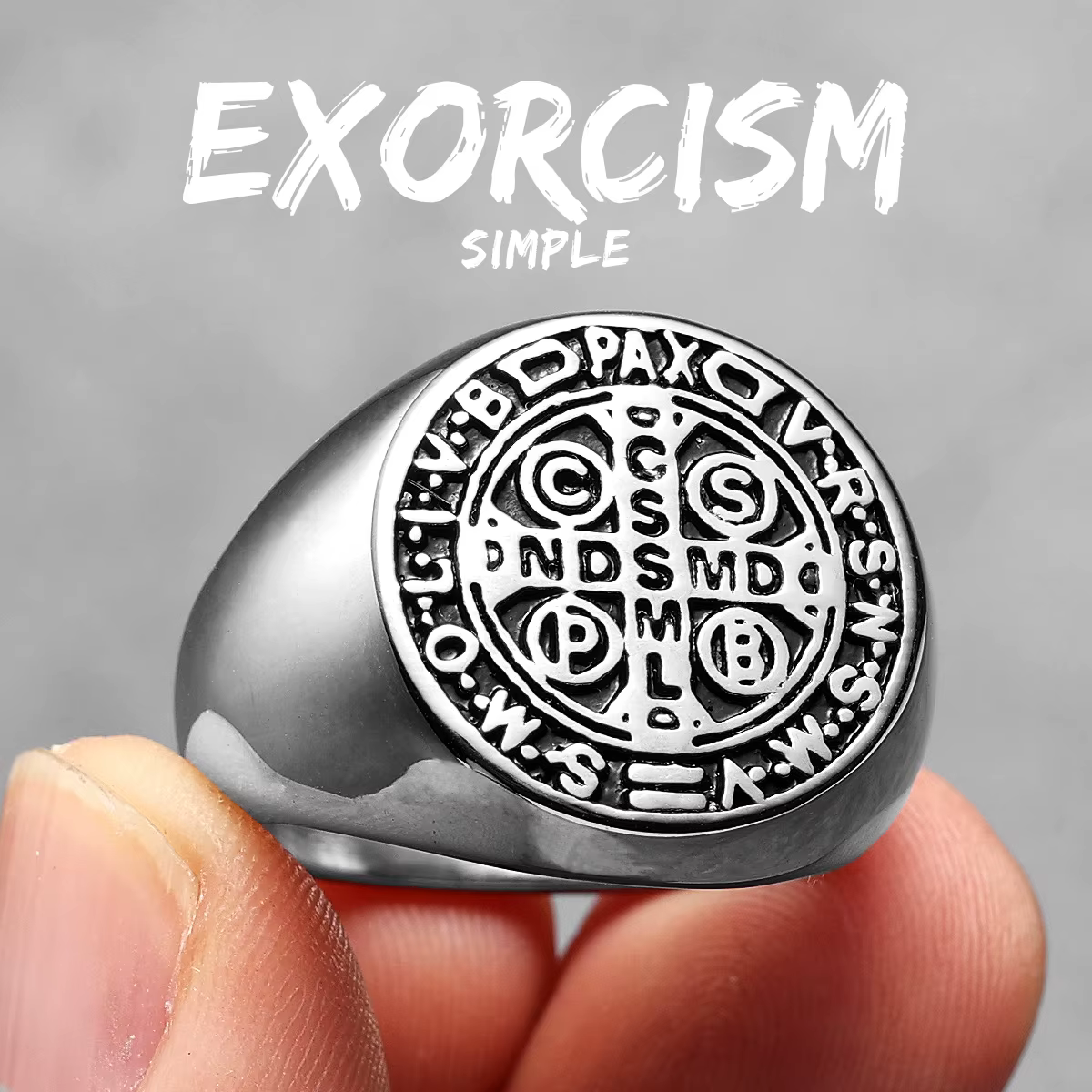 Amulette d'exorcisme catholique Saint benoît pour hommes et femmes, bijoux en acier inoxydable, Vint