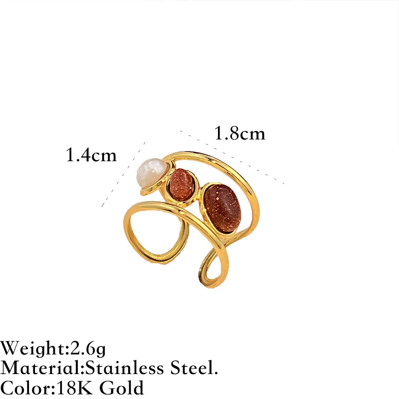 Bague YHTOT vintage ovale en érable rouge, bague creuse à rayures, bague large, bijoux pour femme, c
