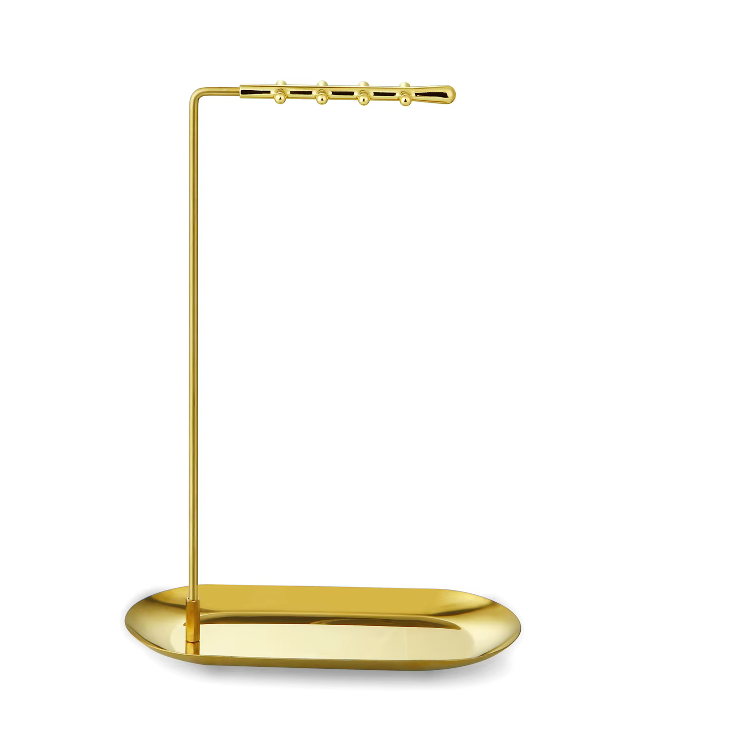 Porte-bijoux en forme de L avec base en métal, support d'évaluateur, rangement moderne, bracelet, bo