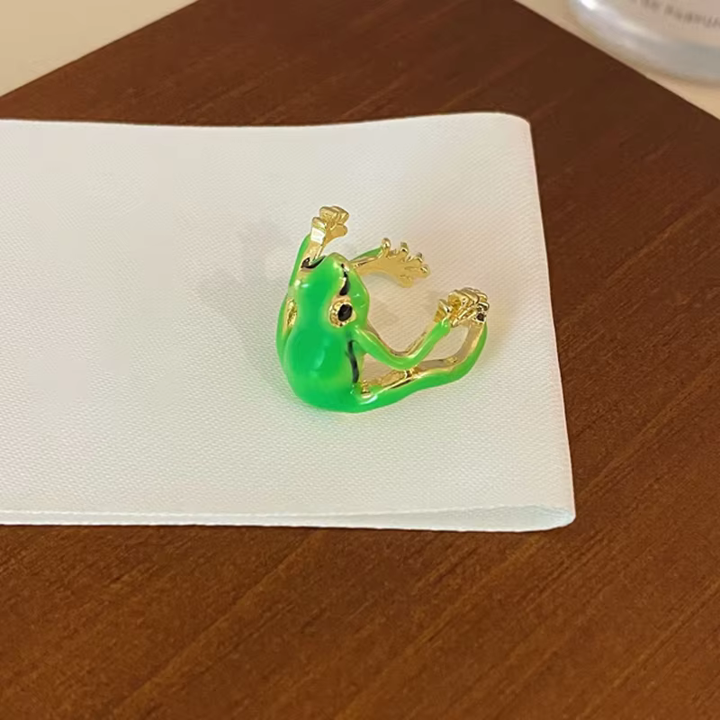 Nouvelle mode arbre grenouille anneau ouverture pour femmes hommes mignon réglable anneau forme anim