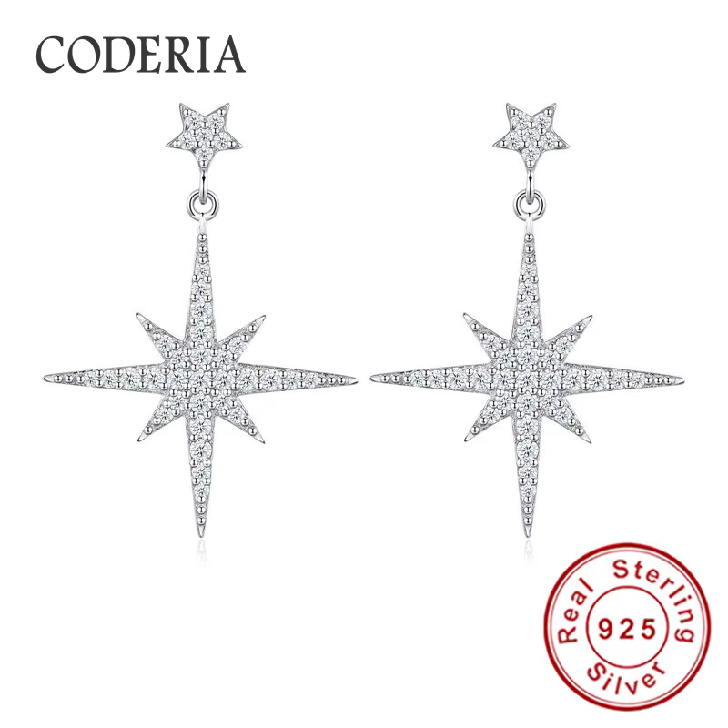 Boucles d'oreilles tendance en argent sterling 925 pour femmes, avec des pendentifs uniques en moiss