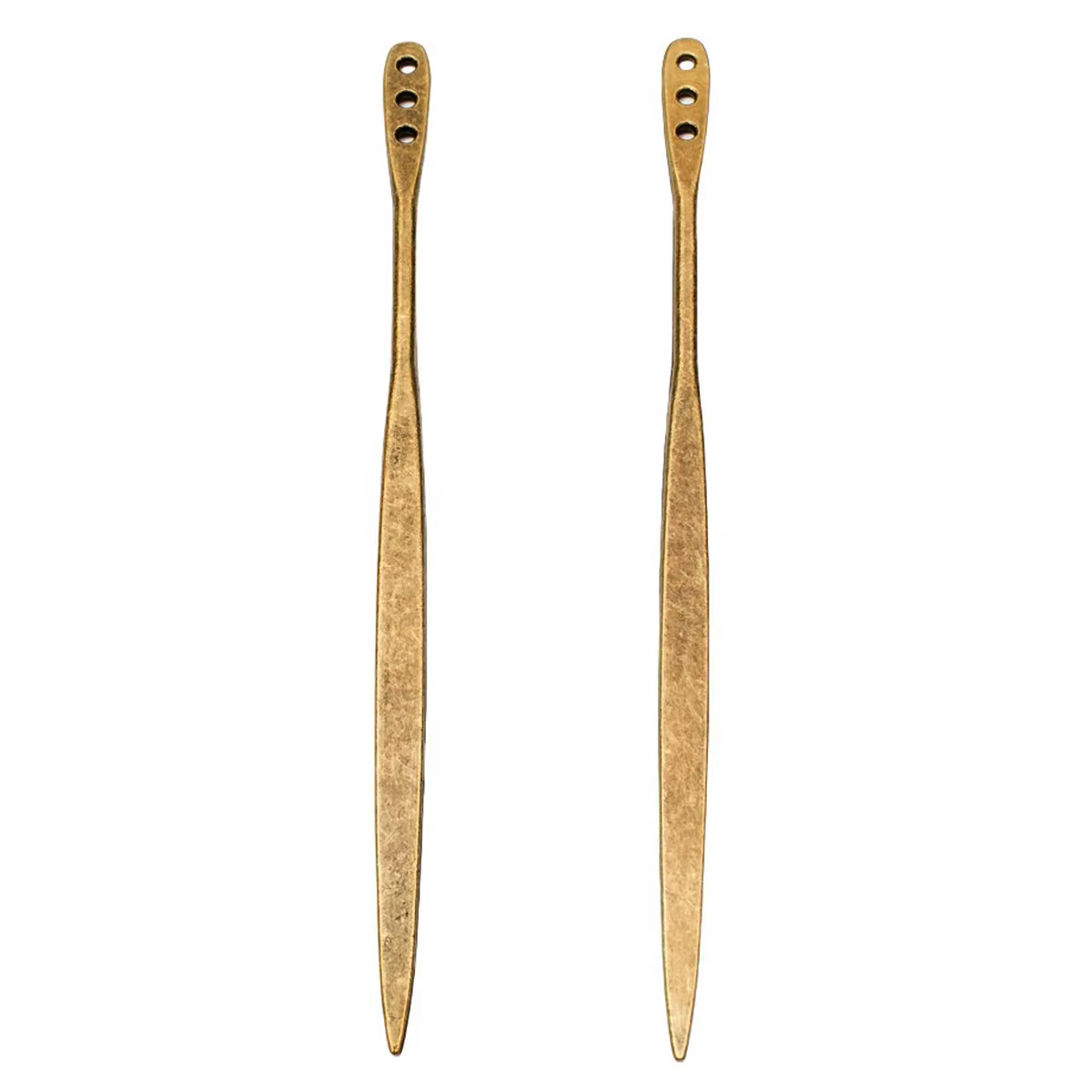 Marque-pages broches 3 trous lisse or argent Bronze couleurs bijoux bricolage en gros 144.5x7x1.5mm