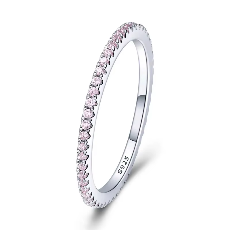 Bamoer – bague en argent Sterling 925 avec zircon, 6 couleurs, design unique, 1.5mm, Superfine, bijo