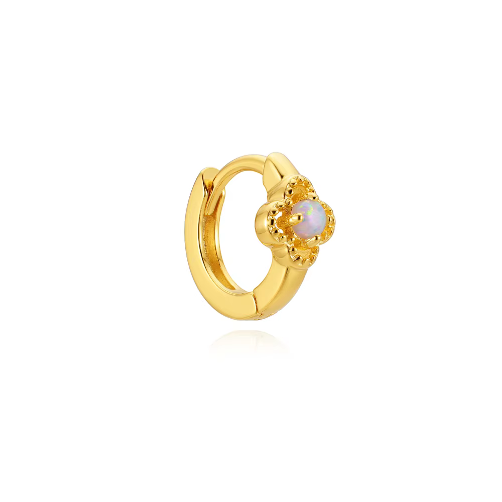 Aide S925 Argent Sterling Zircon Pavé Boucles d'oreilles créoles clicker Huggie pour piercing Daith,