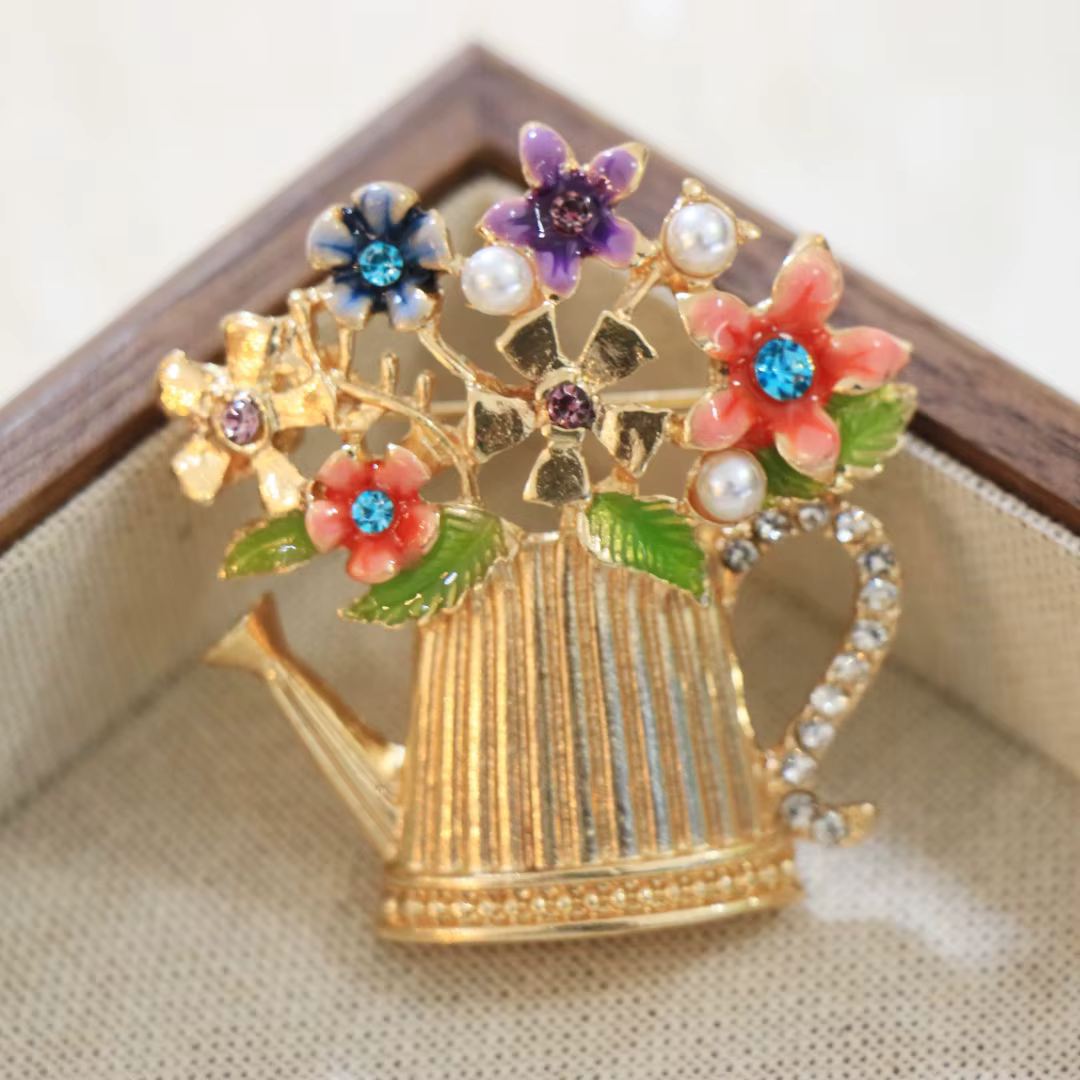 Broche bouquet floral de luxe baroque pour hommes et femmes, accessoires de bijoux, mariage, vacance