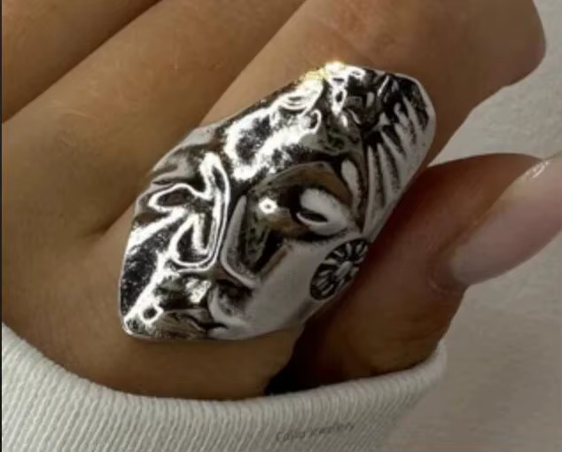Bague géométrique réglable en plumes de Zircon vert pour femmes et Couples, Vintage, exagérée, créat