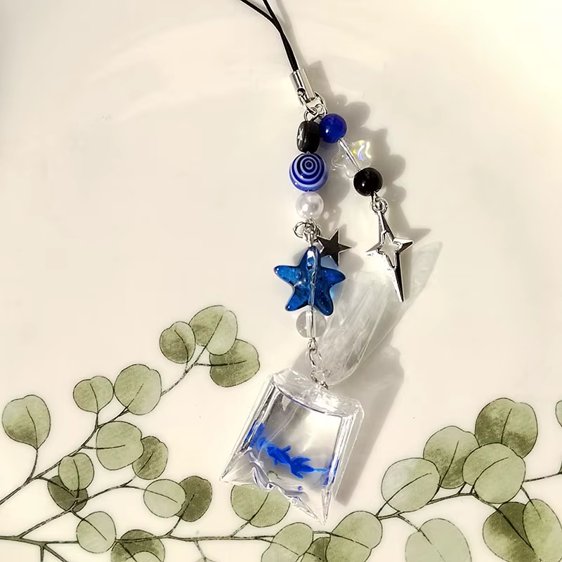 Bijoux en perles de poisson / Porte-clés poisson / Perle de charme de bijoux mignonne / Cadeau pour 