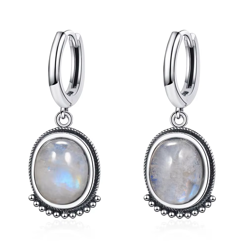 Boucles d'oreilles en argent S925 pour femmes, Kyanite naturelle, variété de pierres précieuses, Lab