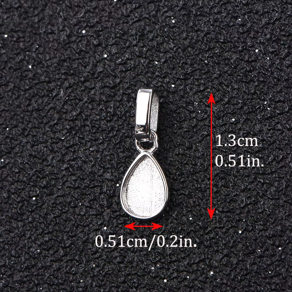 Paramètres de lunette de pendentif arrière solide de poire de résine de lait maternel, réglage vierg