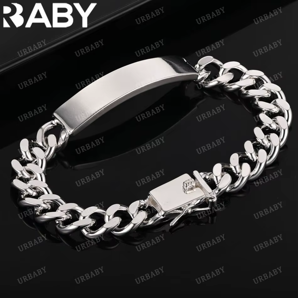 URBABY – Bracelets à chaîne carrée en argent Sterling 925 pour femmes, cadeau d'anniversaire de mari