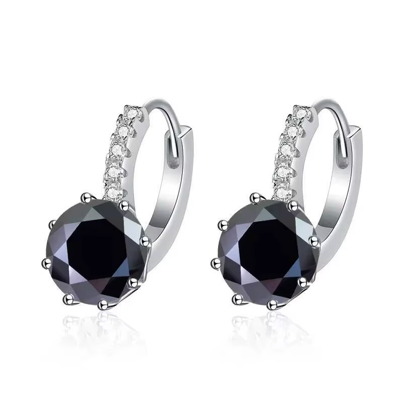 JoiasHome – boucles d'oreilles colorées en Moissanite 4CTTW pour femmes, en argent Sterling 925, cou