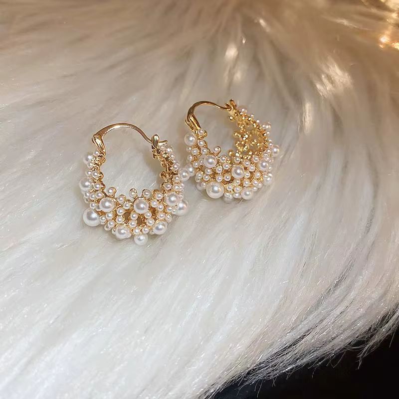 Boucles d'oreilles créoles plaquées or véritable 14 carats, style français, entièrement creuses, imi