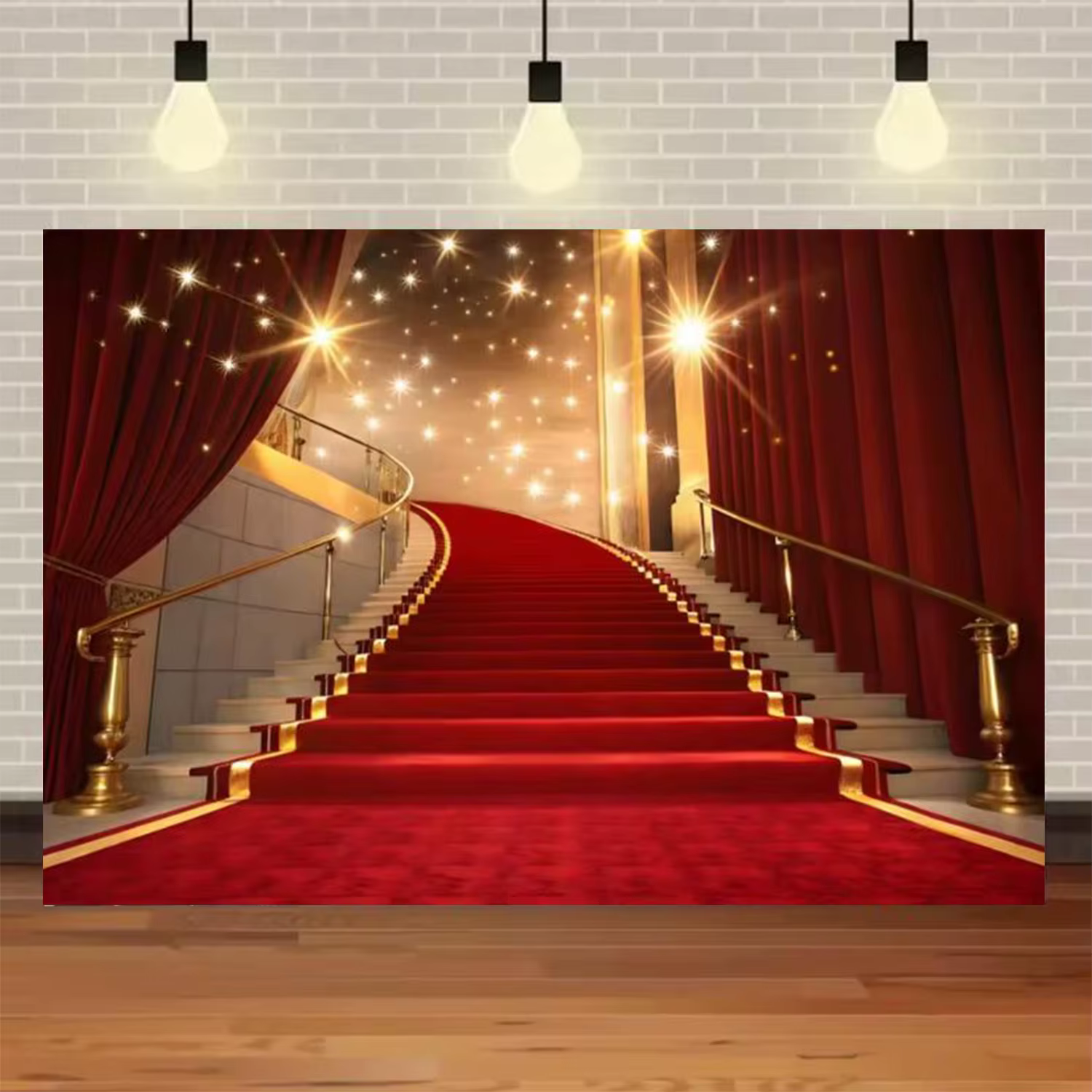 Toile de fond photographique Tapis Rouge Hollywood, thème Oscar, pour première de film, scène à refl