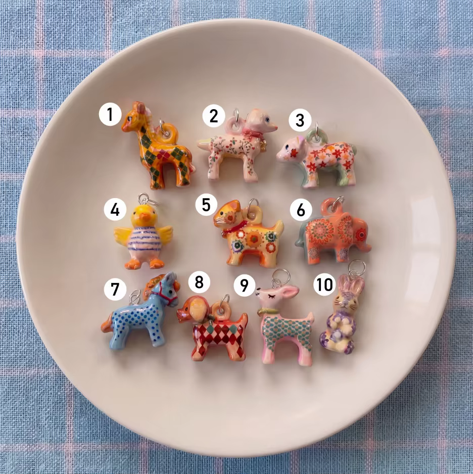 Pendentif Animal Mignon Cerf Lapin Éléphant Breloque Faite à la Main pour Fabrication de Bijoux DIY 
