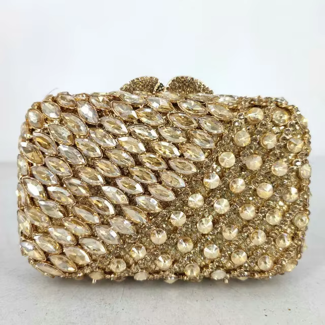 Boutique De FGG blanc sacs De soirée et pochettes pour femmes formelle fête dîner strass sacs à main