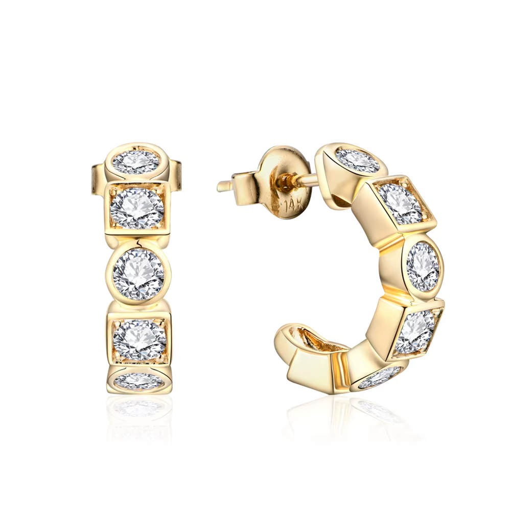 ATTAGEMS-Ensemble de bijoux Moissanite en argent regardé 925 pour femme, bague Moissnaite, boucles d
