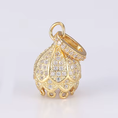 JUYA-Breloques en cuivre avec biscuits CZ pour femme, accessoires de bijoux à bricoler soi-même, col