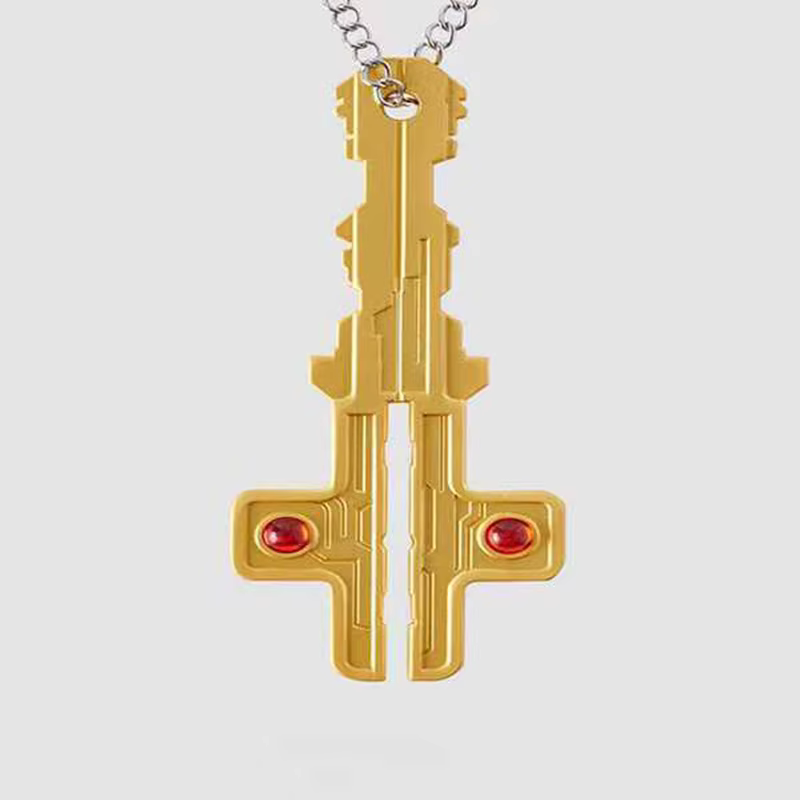Collier de cosplay Tom Cruise de Mission Impossible 8, pendentif clé en métal doré, chaîne de clavic