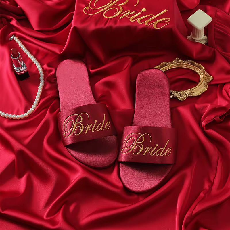Chaussons de Mariée et Demoiselle d'honneur, Décoration de Mariage, Cadeau de Fête, Chaussures d'Int