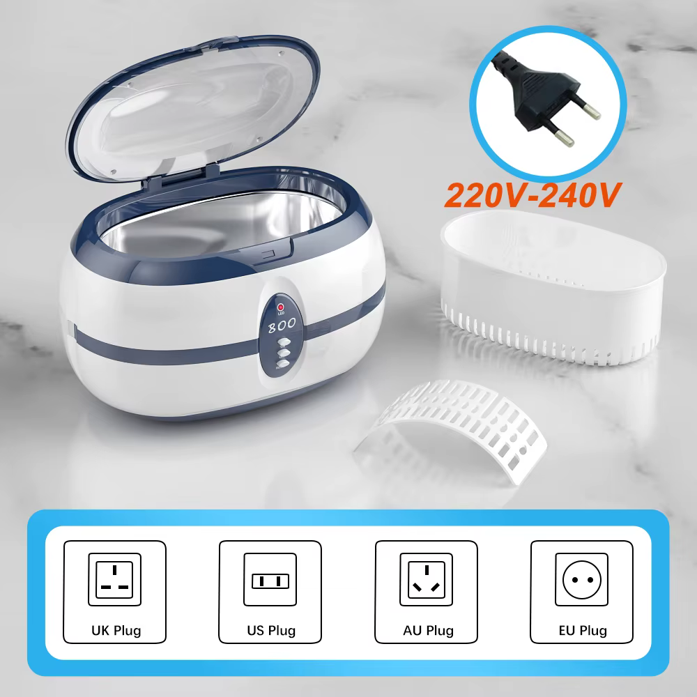 Nettoyeur ultrasonique domestique 700ML/600ML, bijoux de bain, Machine de nettoyage ultrasonique, la