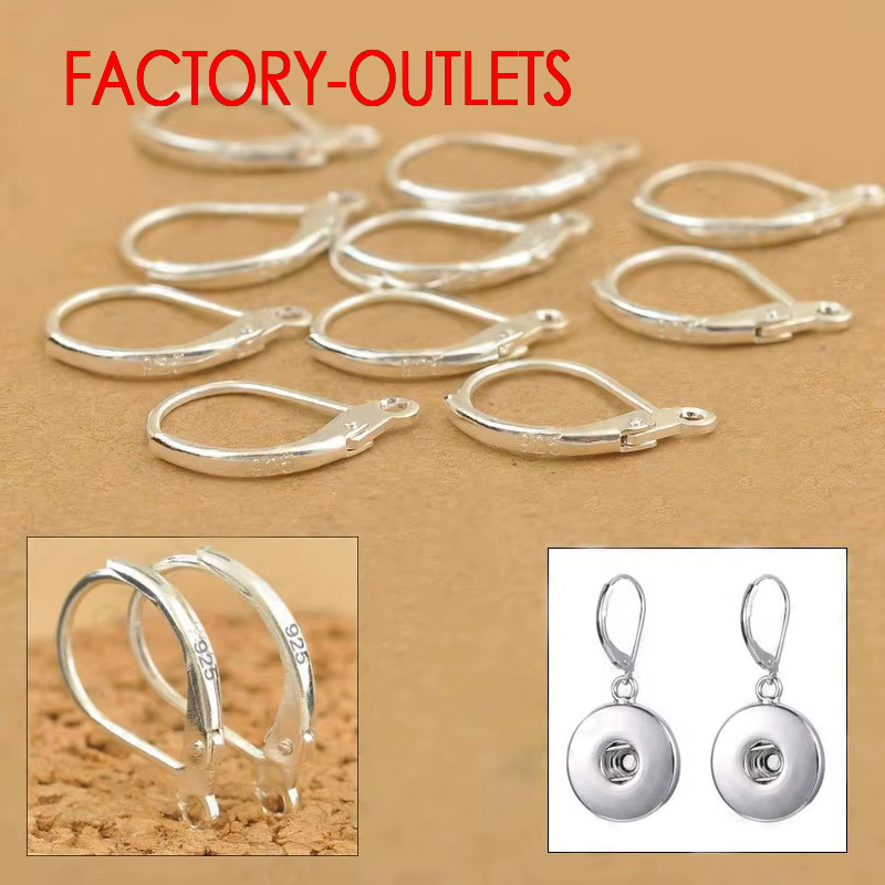 Boucles d'oreilles en argent regardé 100 véritable, composants de bijoux de mode bricolage, prix d'u