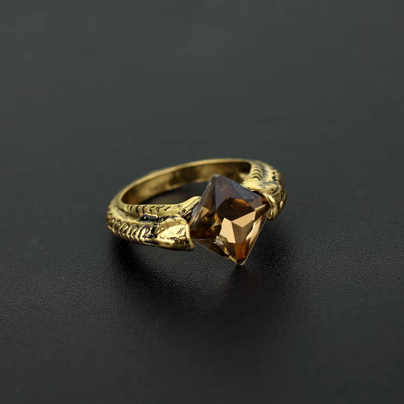 Bague vintage Voldemorts Horcrux, pierre de rélavoisier, reliques de la mort, cadeaux en cristal