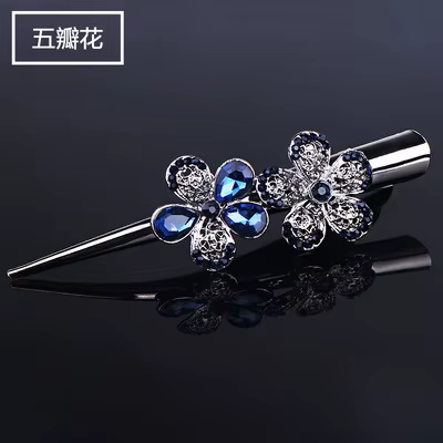 Pince à cheveux de luxe en cristal, feuille d'opale, résine, fleur, bijoux OL pour femmes et filles,