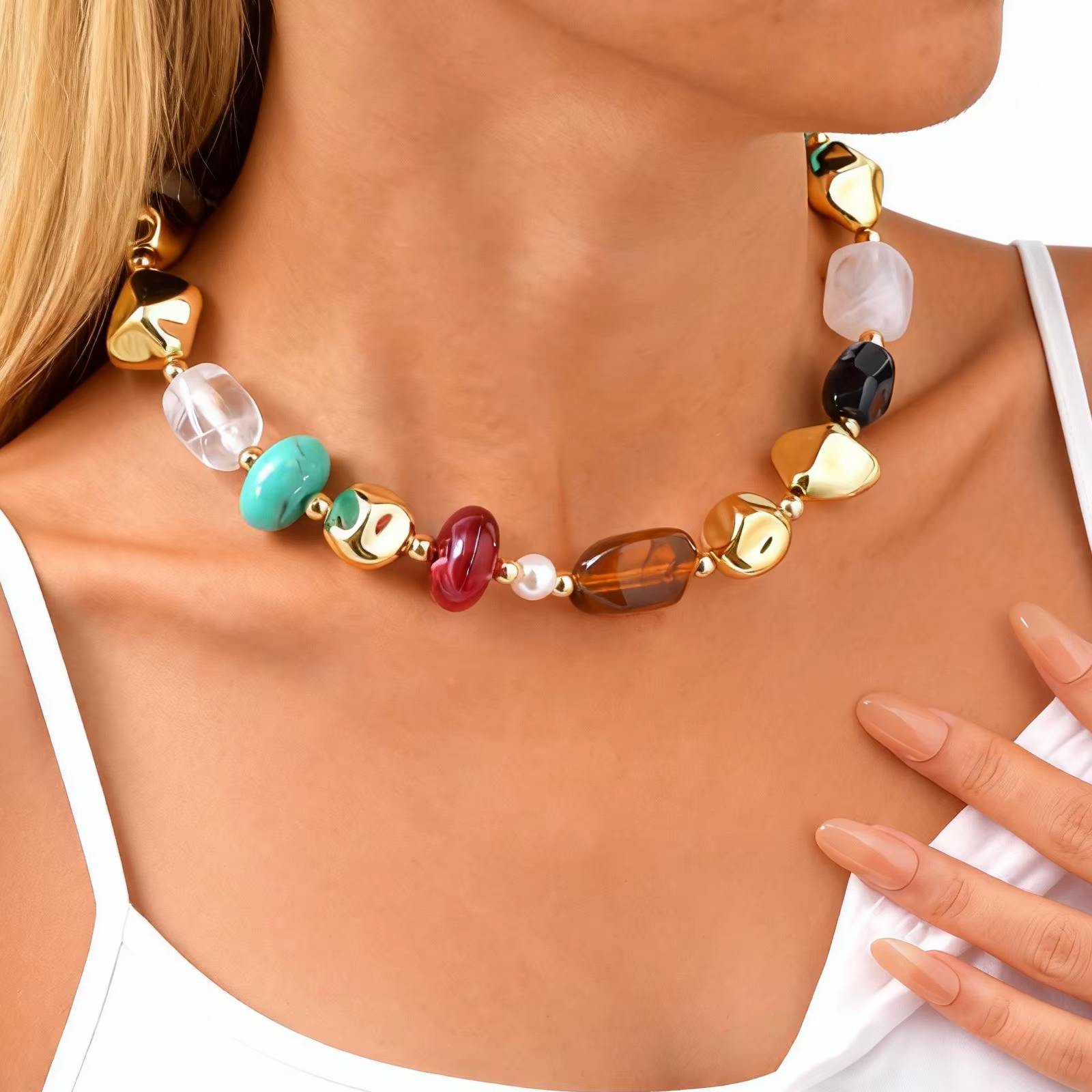 Collier minimaliste en forme de goutte d'eau creuse, pendentif en forme de larme en acier inoxydable