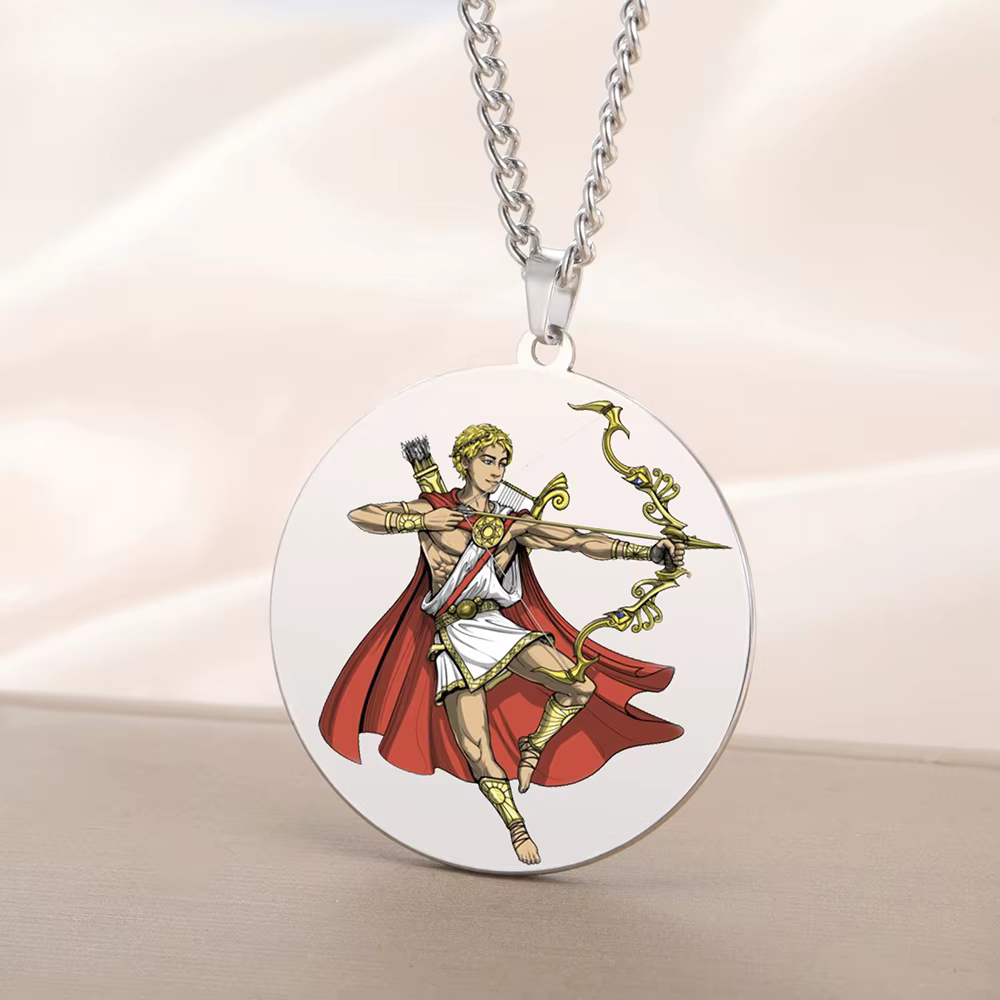 Dawapara – collier Apollo du pouvoir du soleil, divinité du tir à l'arc, pendentif de la mythologie 