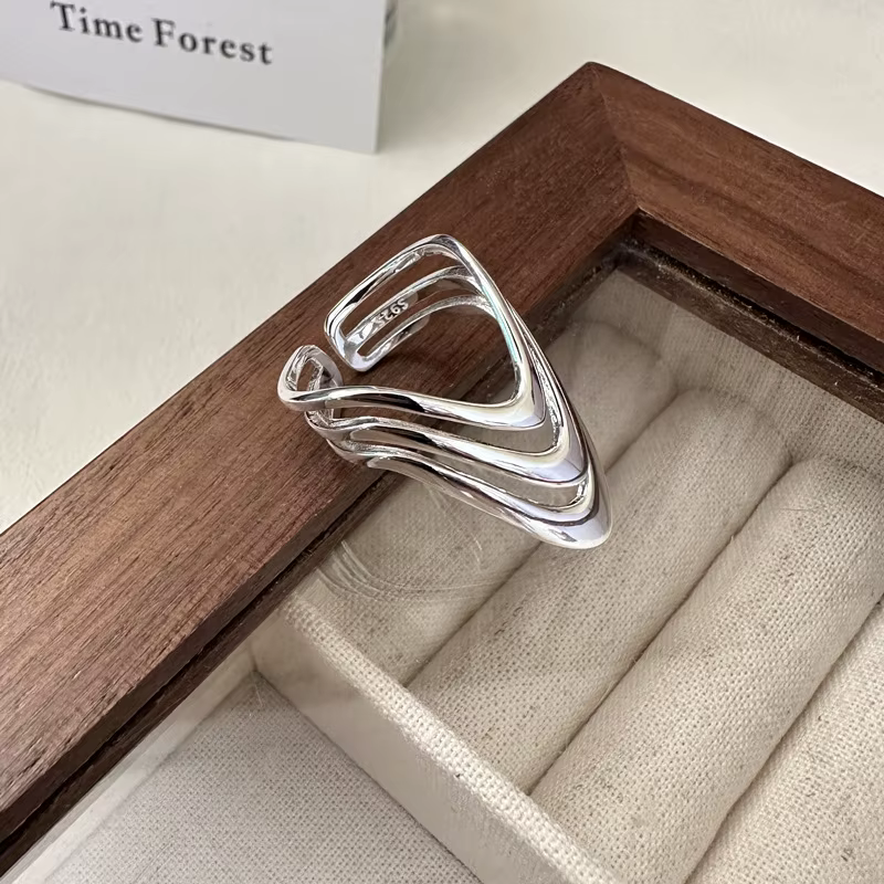 Bagues de fiançailles en argent Sterling 925 pour femmes, bijoux de luxe pour couples, robes à trois