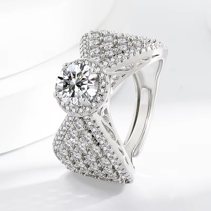 Bague en argent Sterling 925 pleine de diamants et Zircon, bague ouverte pour Couple, Simple, à la m