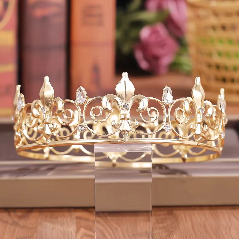 Couronne diadème ronde en biscuits cristal, bijoux pour cheveux, accessoires pour cheveux de mariage