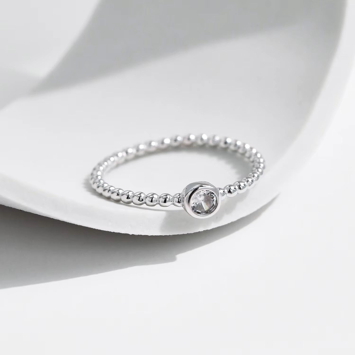 MODIAN – bague Moissanite en argent Sterling 925, perles, bagues empilables à la mode pour femmes, b