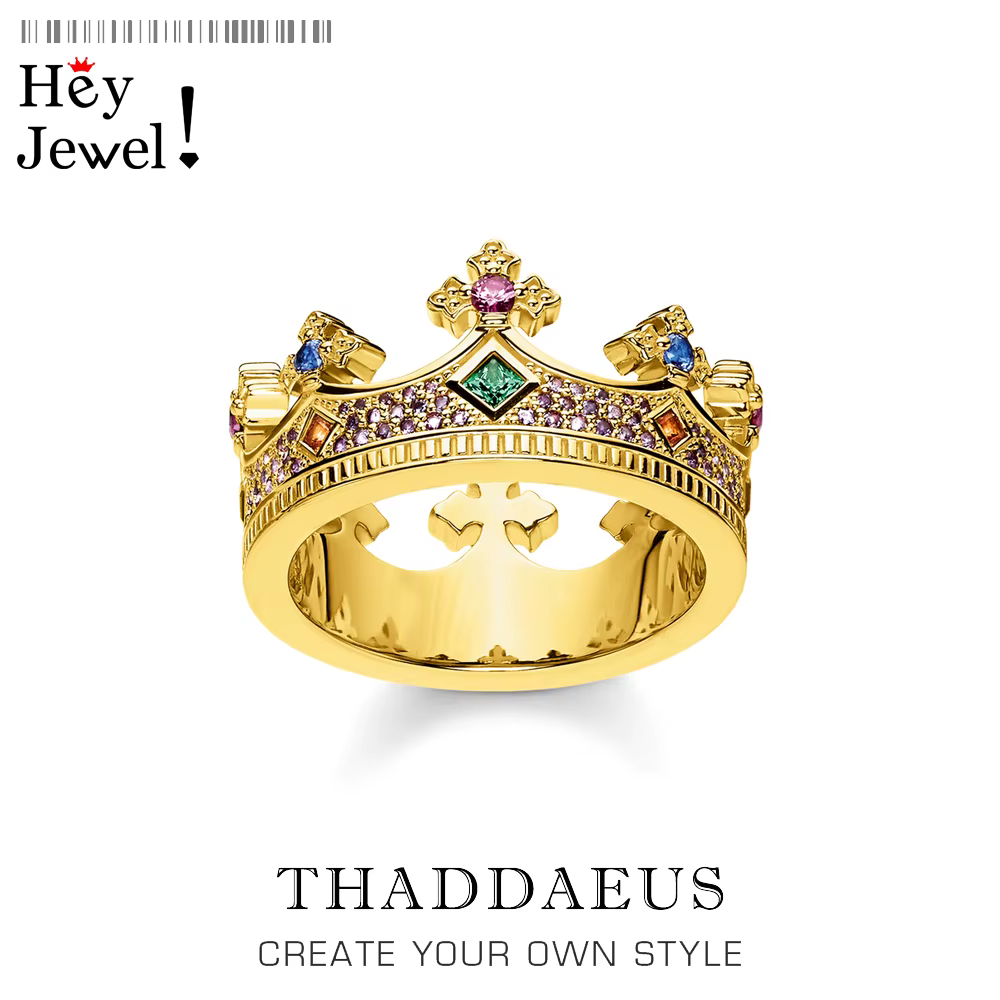 Bague en pierre colorée Zig Zag pour femmes, couronne royale de royauté dorée, étoile, fleur, Europe