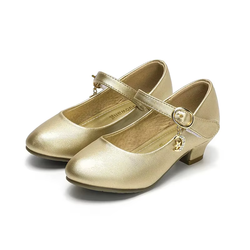 Robes de fille de mode chaussures décontractées fête de mariage enfants princesse chaussures en cuir