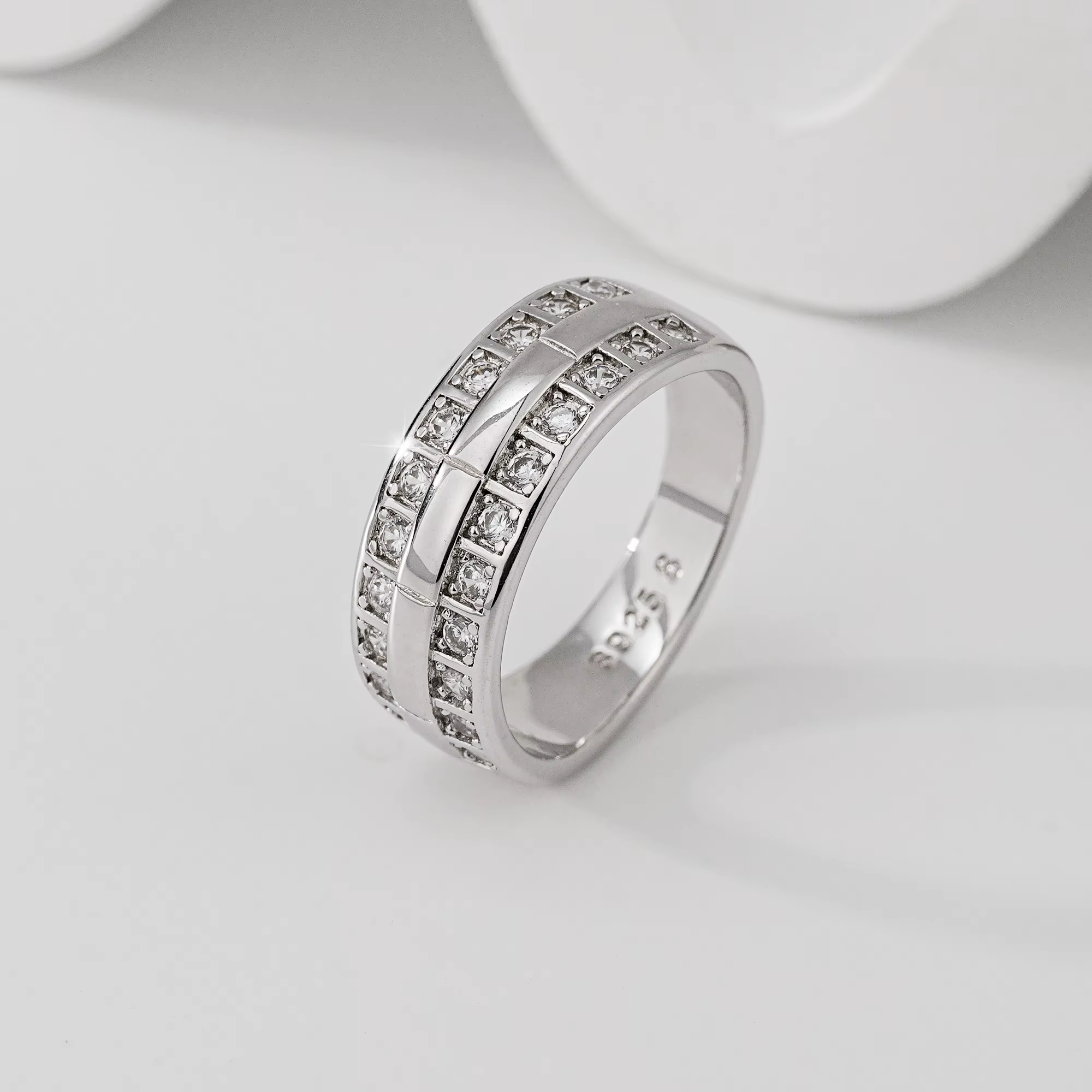 Bague en argent sterling 925 pour homme et femme, alliance entièrement pavée de zircon, bague de pro