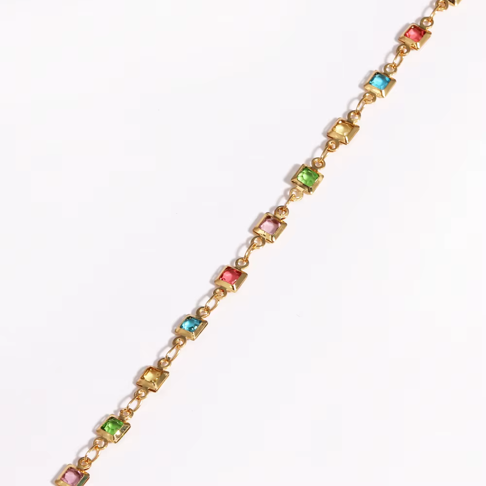 Collier élégant en zircone pour femmes, or 18 carats, collier en Zircon coloré, bijoux, accessoire à
