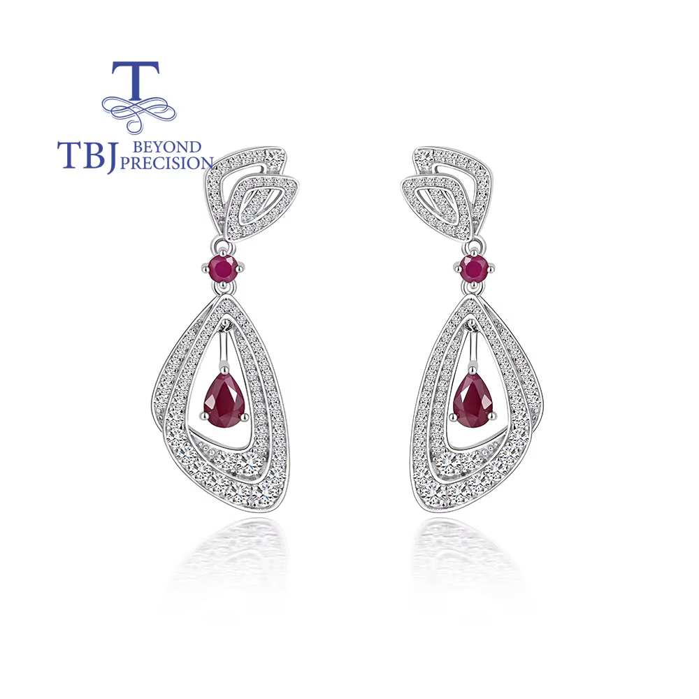 2026, Magnifiques boucles d'oreilles en rubis naturels au design délicat pour femmes élégantes, bijo