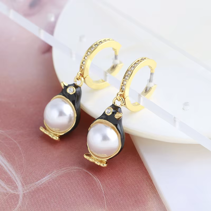 Boucles d'oreilles, collier, bracelet et bague en zircon brillant, motifs floraux, fruités et animau