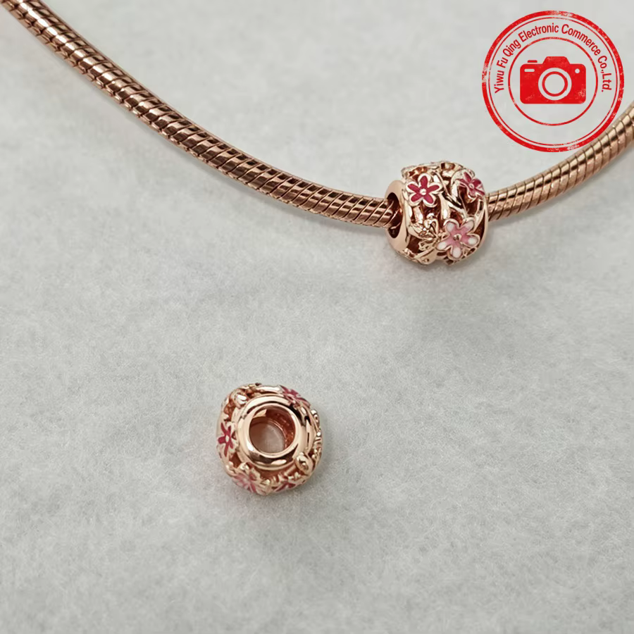 Nouveauté 2026 : Breloques Rose Doré DIY pour Femme, Perles Entretoises Pince Marguerite Rose Fleur 