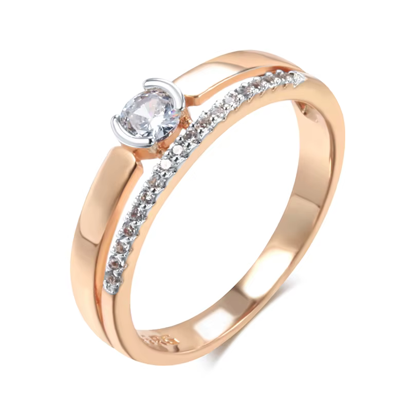 Kinel – bagues de luxe en Zircon naturel pour femmes, or Rose 585, argent, réglage mixte, Design min