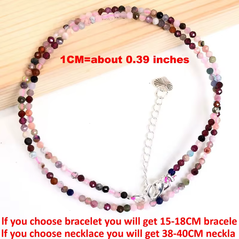 Collier et Bracelet naturels de 2 à 3MM, petites perles à facettes rondes, Quartz cristal, Agates, r